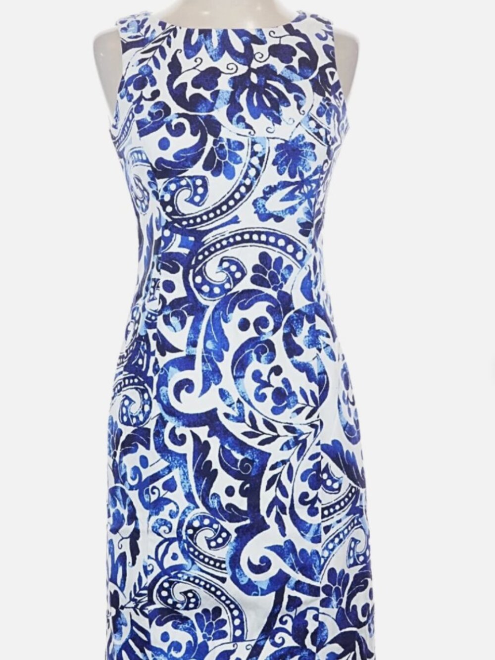 Lauren Ralph Lauren Dress Women’s Size 6 Blue & White Floral Sleeveless Sheath